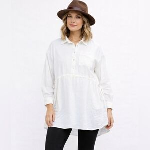 The Normal Brand White Gauze Tunic Top